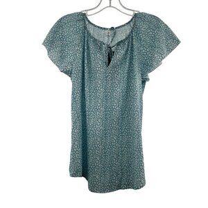 Simple Fun Women's Short Sleeve Keyhole Top Size Medium New